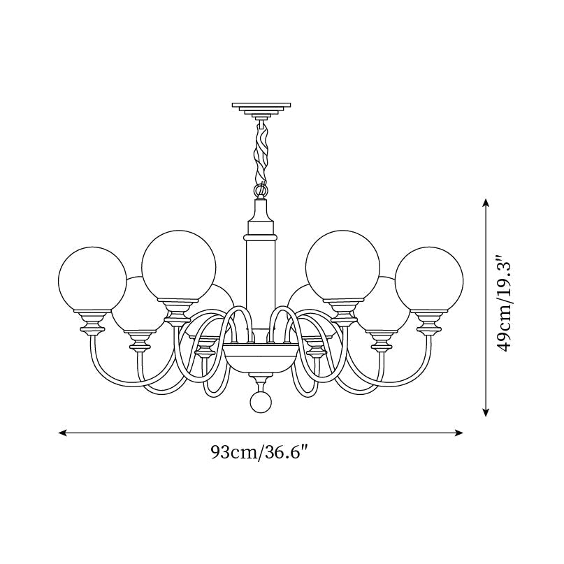 Lumivian Kronleuchter mit 8 Kugeln
