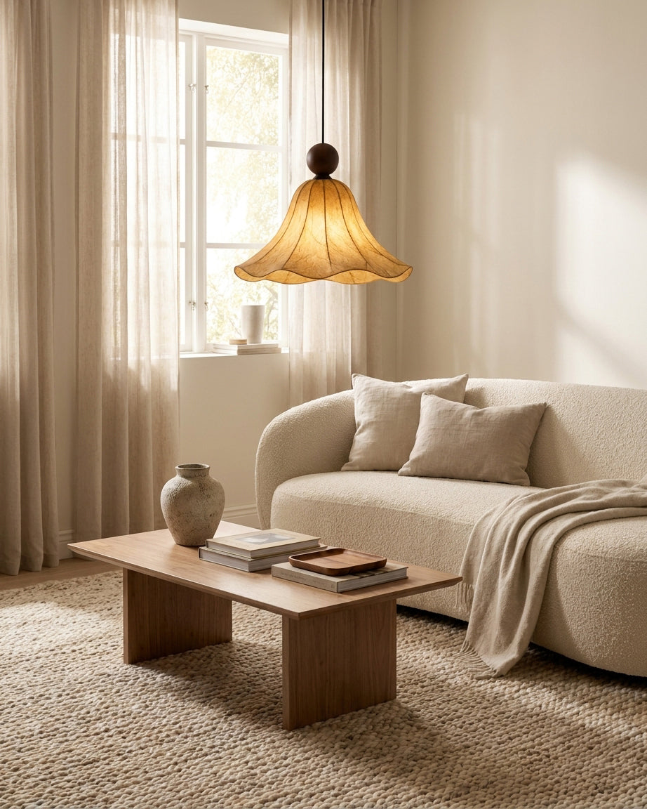 Teriaenne Pendelleuchte Beige Reispapier