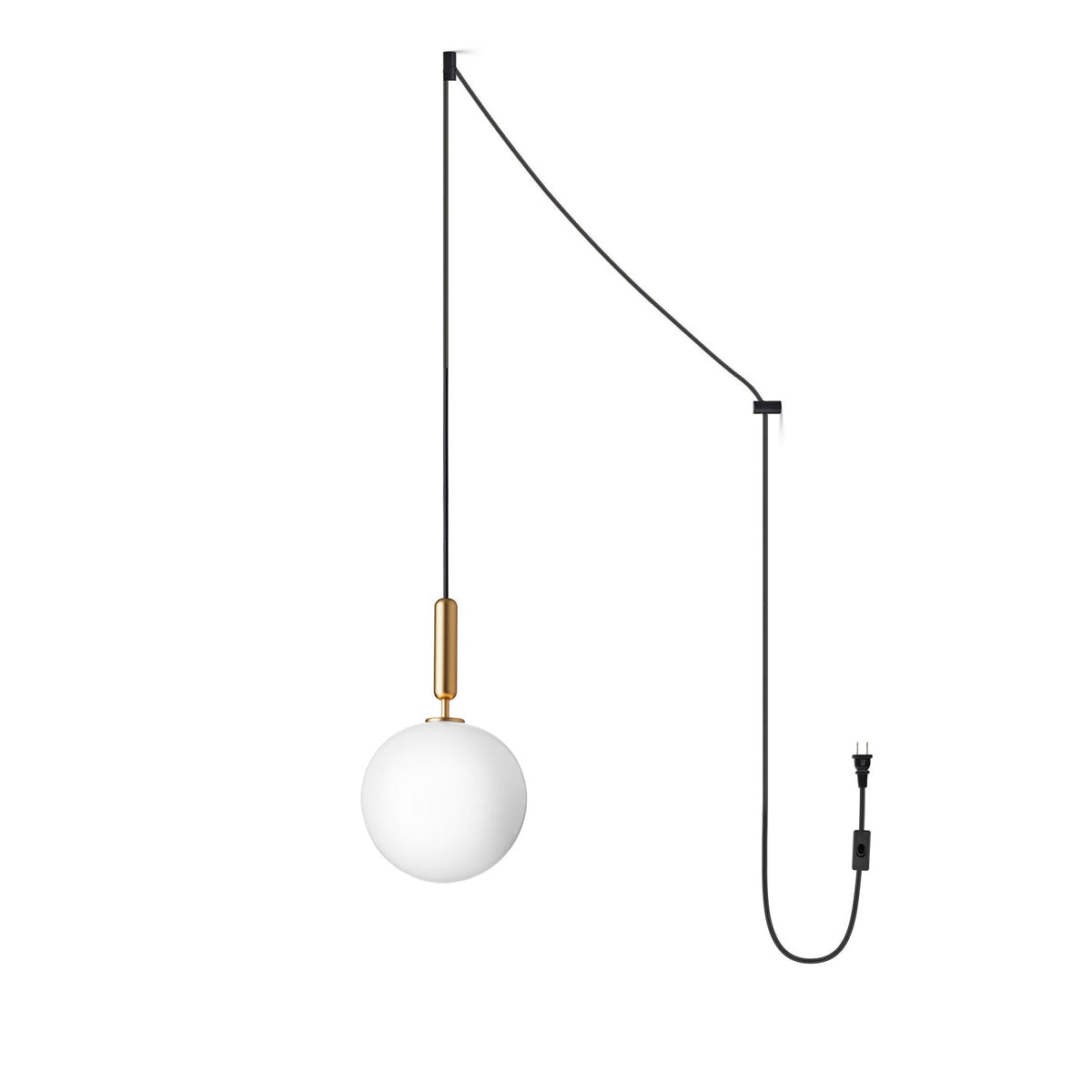 Azorila zeitgenössische minimalistische Messing-Glas-Pendelleuchte