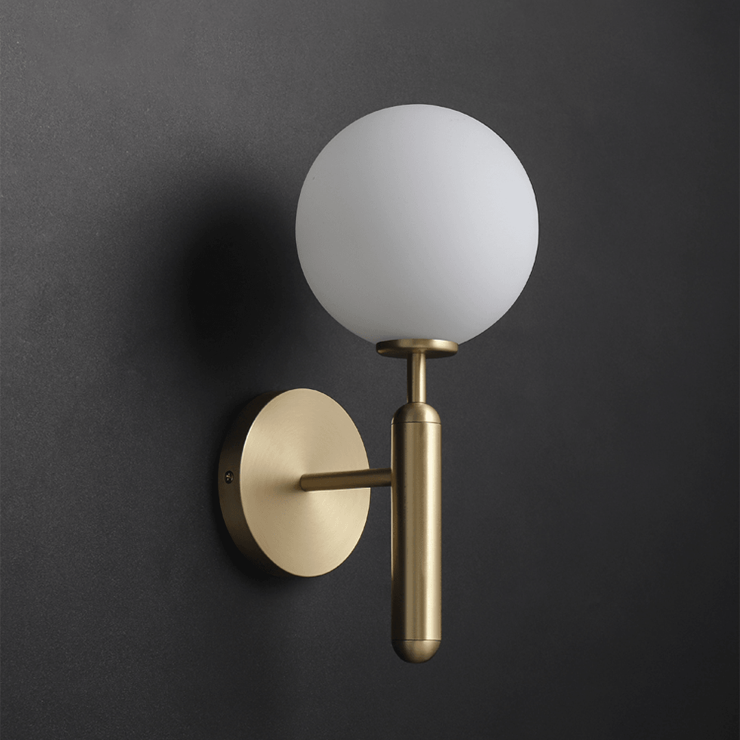 Kynlo Wandleuchte Mit Stecker Transparent Optisches Glas Kugel Nordisch Minimalistisch für Schlafzimmer