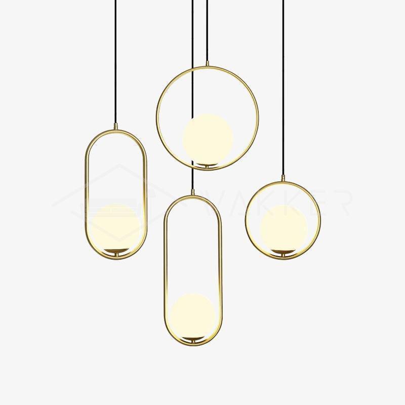 Orieria Pendelleuchte aus Messing im modernen Ringdesign