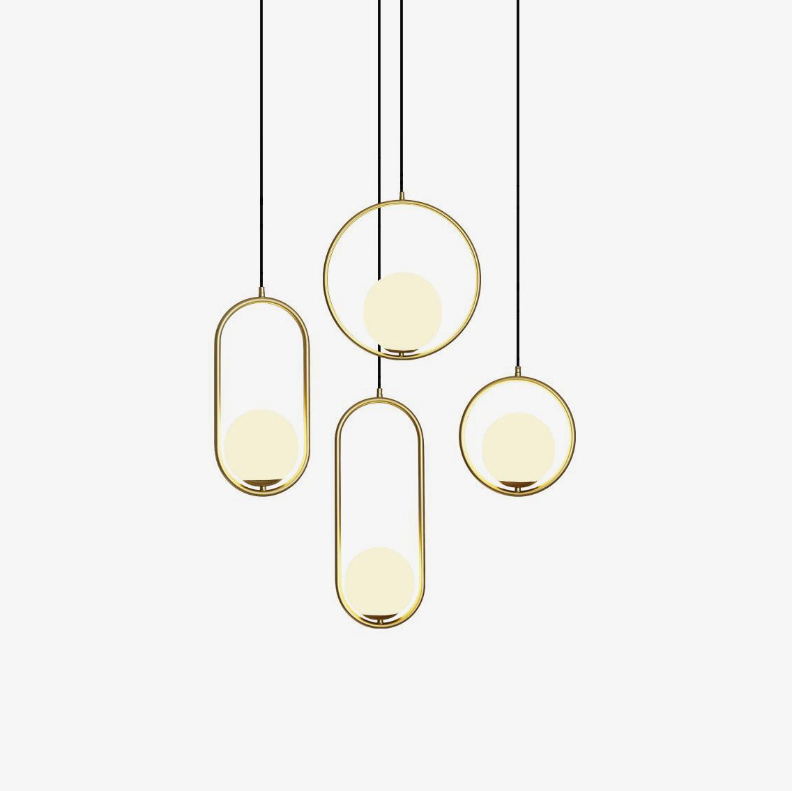 Orieria Pendelleuchte aus Messing im modernen Ringdesign