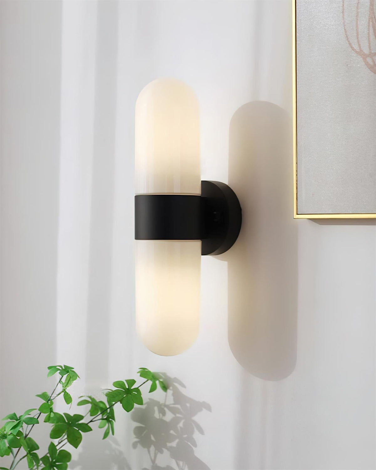 Wandleuchte aus Metall und Glas, moderner minimalistischer vertikaler Sockel für das Schlafzimmer | Cielum