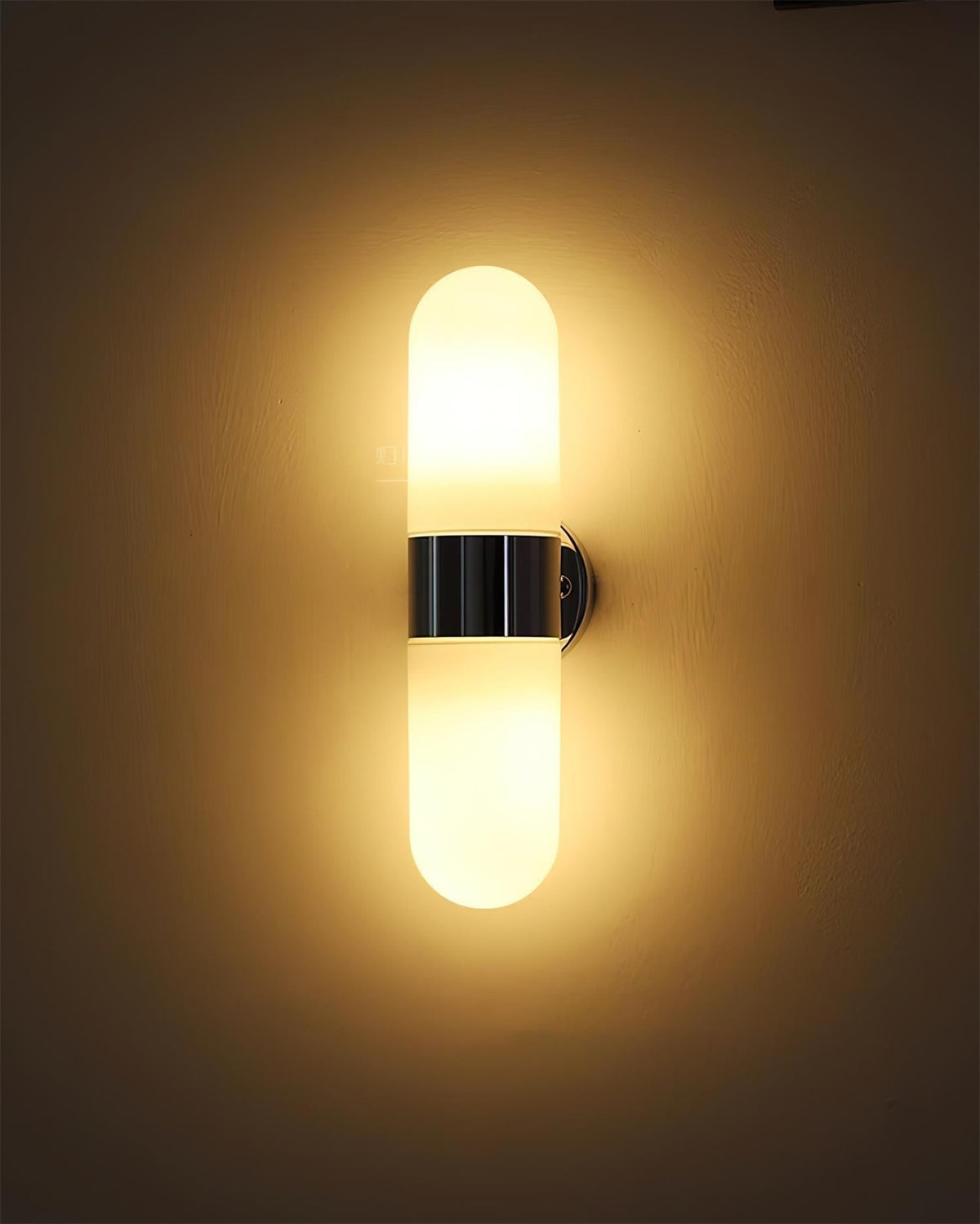 Wandleuchte aus Metall und Glas, moderner minimalistischer vertikaler Sockel für das Schlafzimmer | Cielum