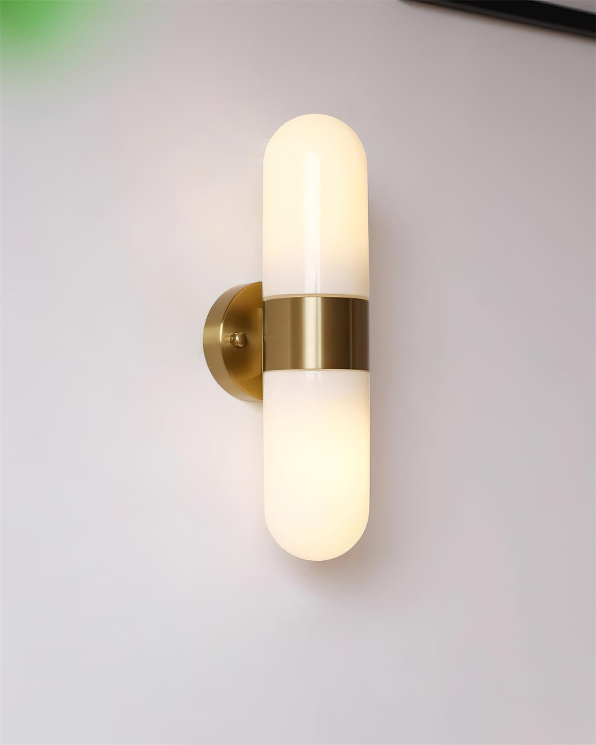 Wandleuchte aus Metall und Glas, moderner minimalistischer vertikaler Sockel für das Schlafzimmer | Cielum