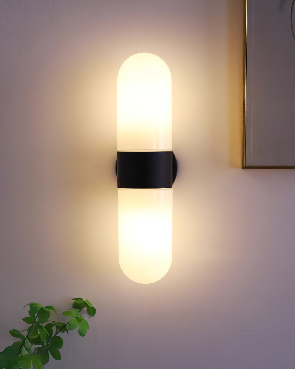 Wandleuchte aus Metall und Glas, moderner minimalistischer vertikaler Sockel für das Schlafzimmer | Cielum