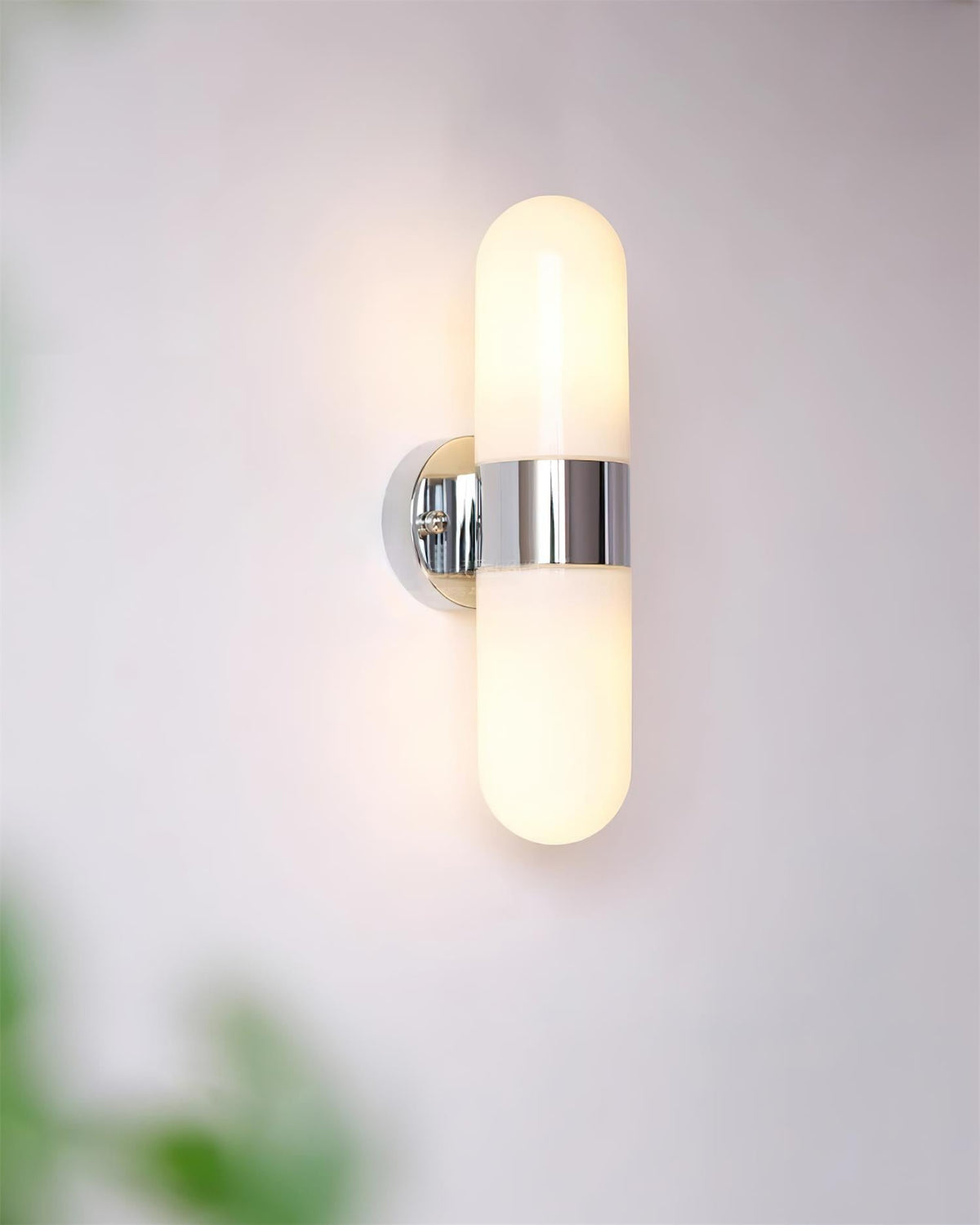 Wandleuchte aus Metall und Glas, moderner minimalistischer vertikaler Sockel für das Schlafzimmer | Cielum