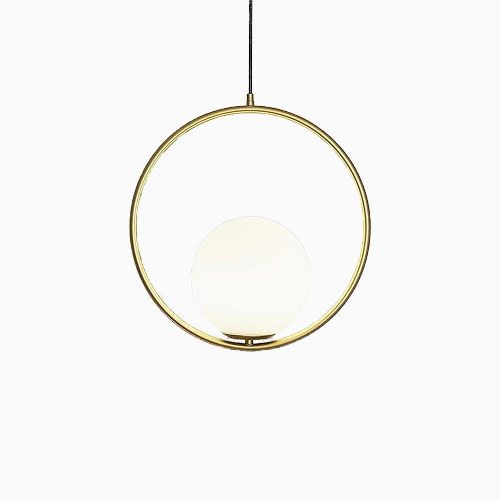 Orieria Pendelleuchte aus Messing im modernen Ringdesign