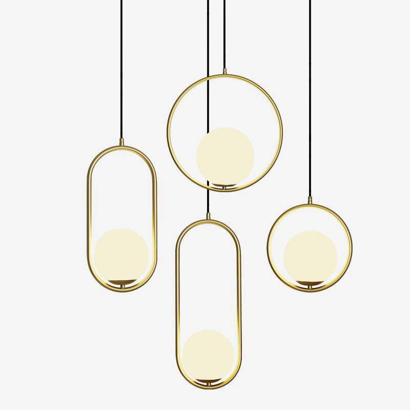 Orieria Pendelleuchte aus Messing im modernen Ringdesign