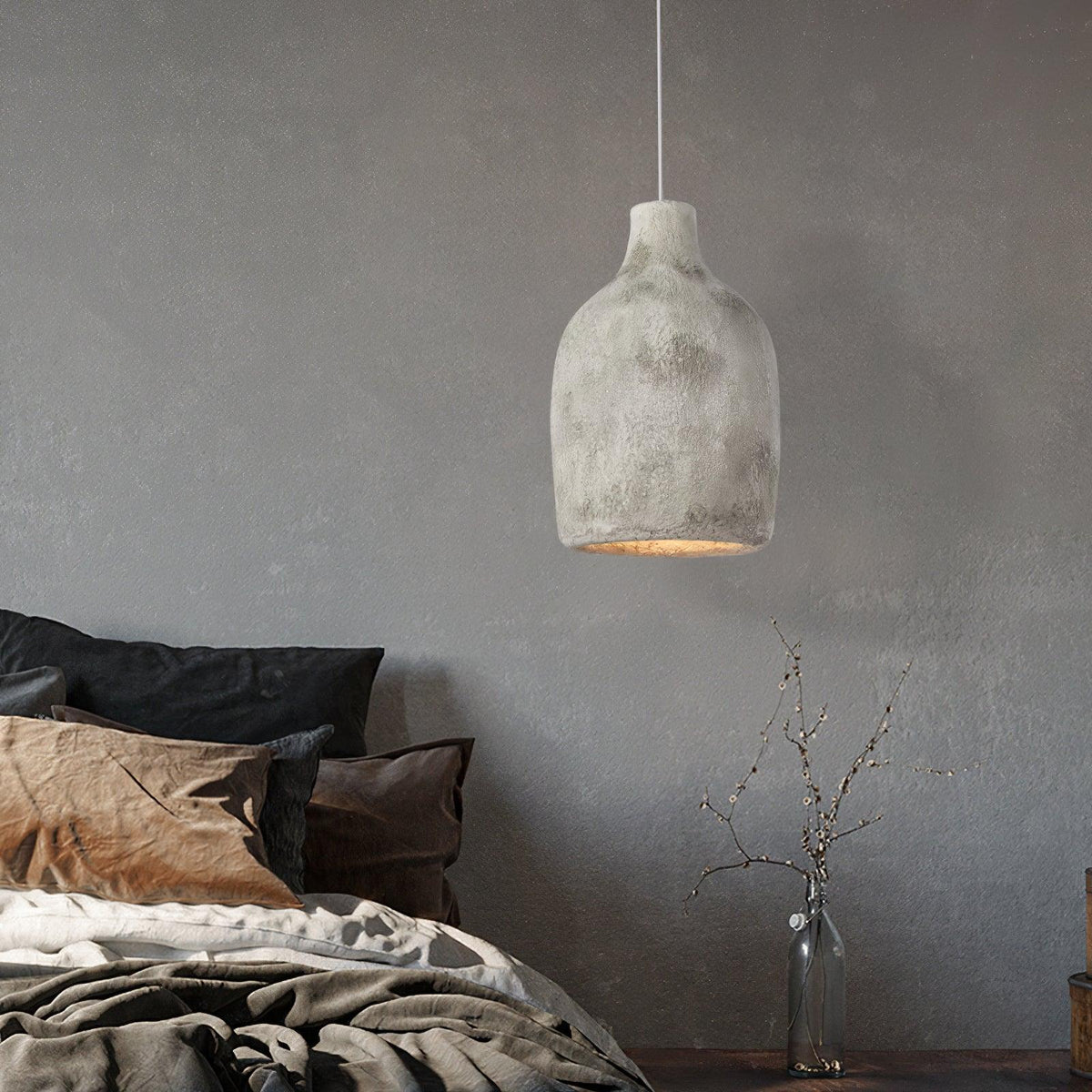 Avenelelia Industrielle Kunst-Pendelleuchte in Grau und Braun