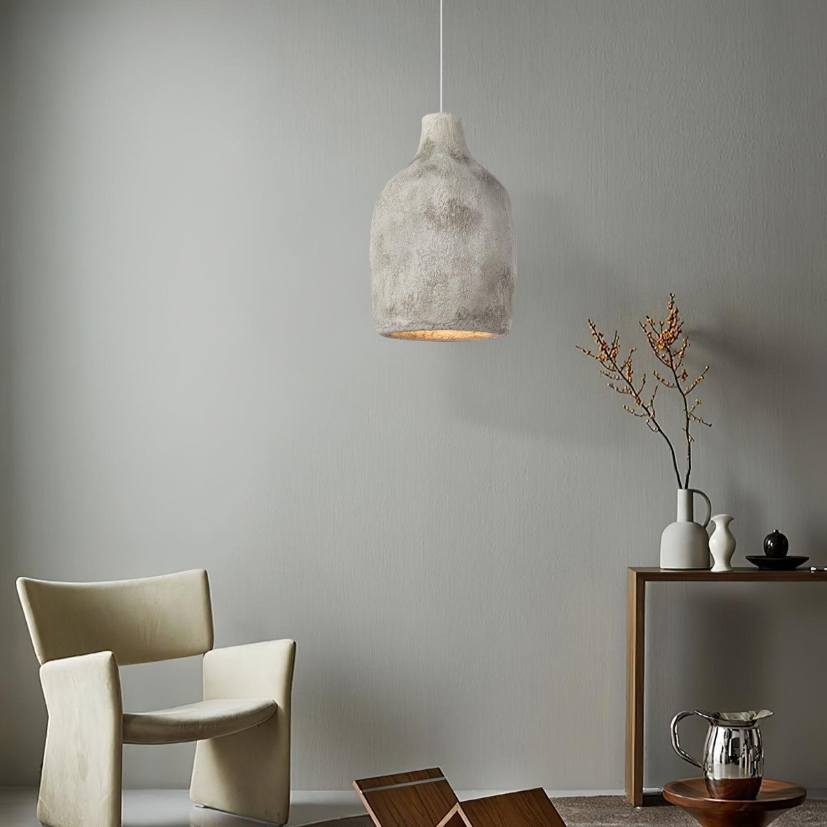 Avenelelia Industrielle Kunst-Pendelleuchte in Grau und Braun