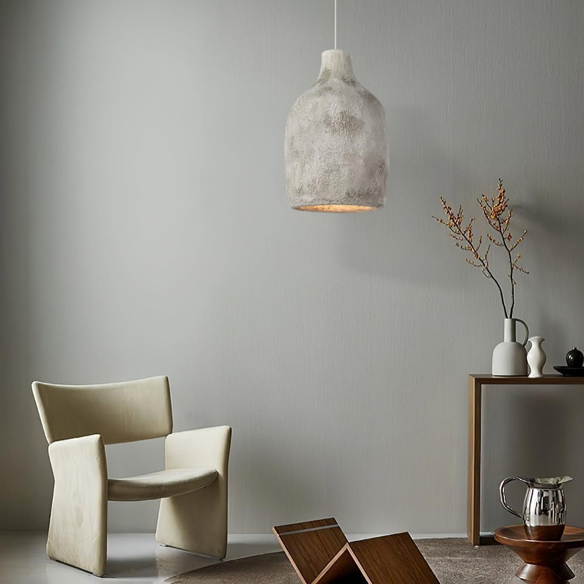 Avenelelia Industrielle Kunst-Pendelleuchte in Grau und Braun