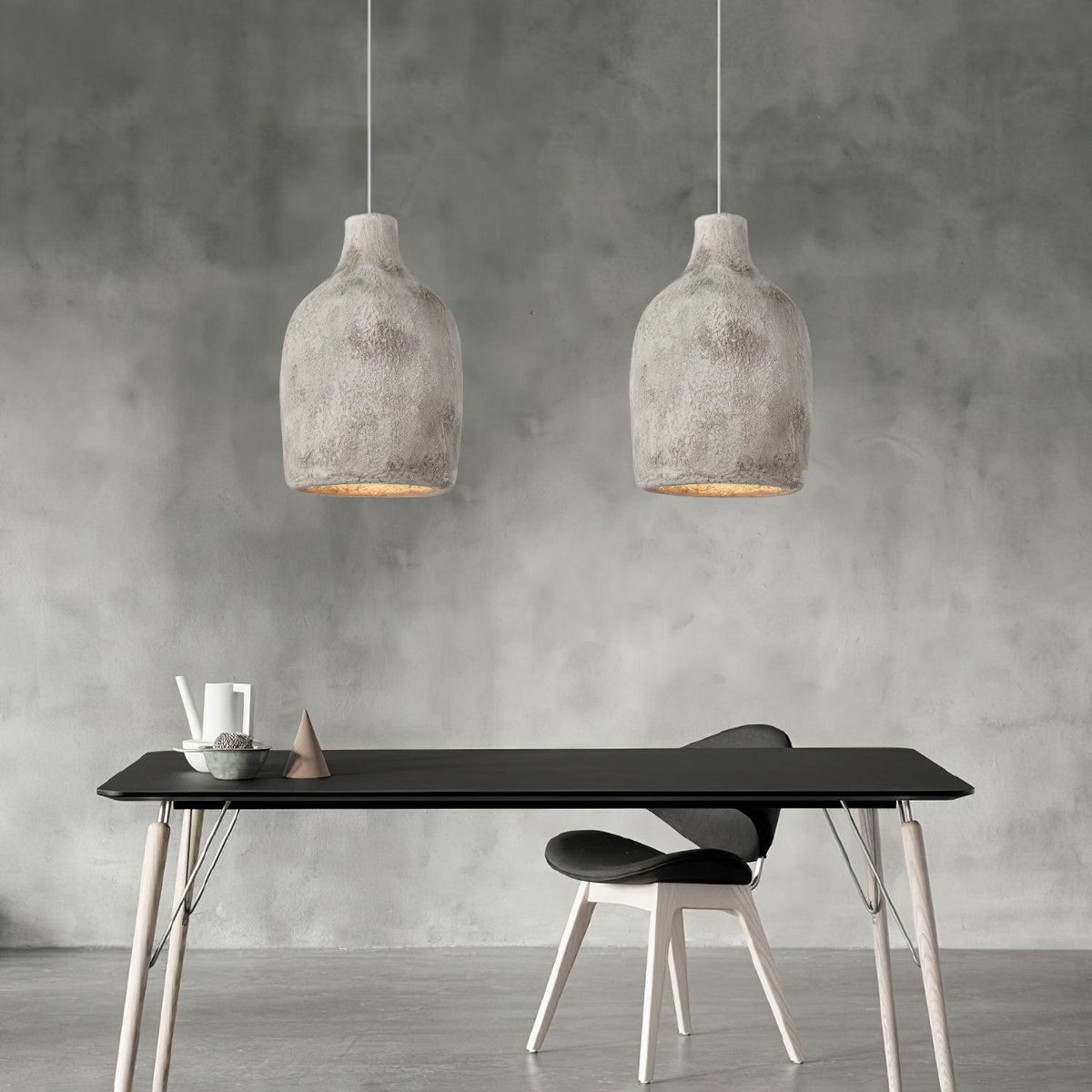 Avenelelia Industrielle Kunst-Pendelleuchte in Grau und Braun