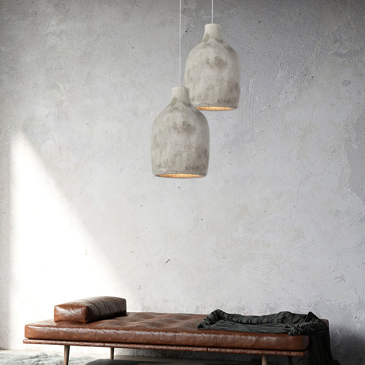 Avenelelia Industrielle Kunst-Pendelleuchte in Grau und Braun