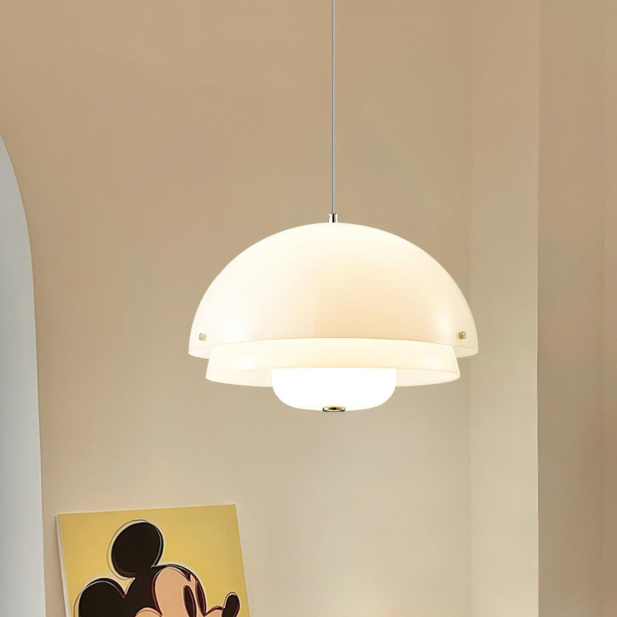 Velisena Pendelleuchte aus Milchglas in Weiß
