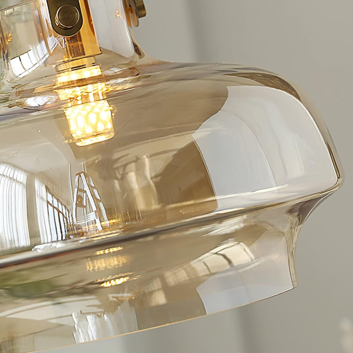 Liorarise Bernsteinfarben Pendelleuchte aus Glas mit Messing-Fittings