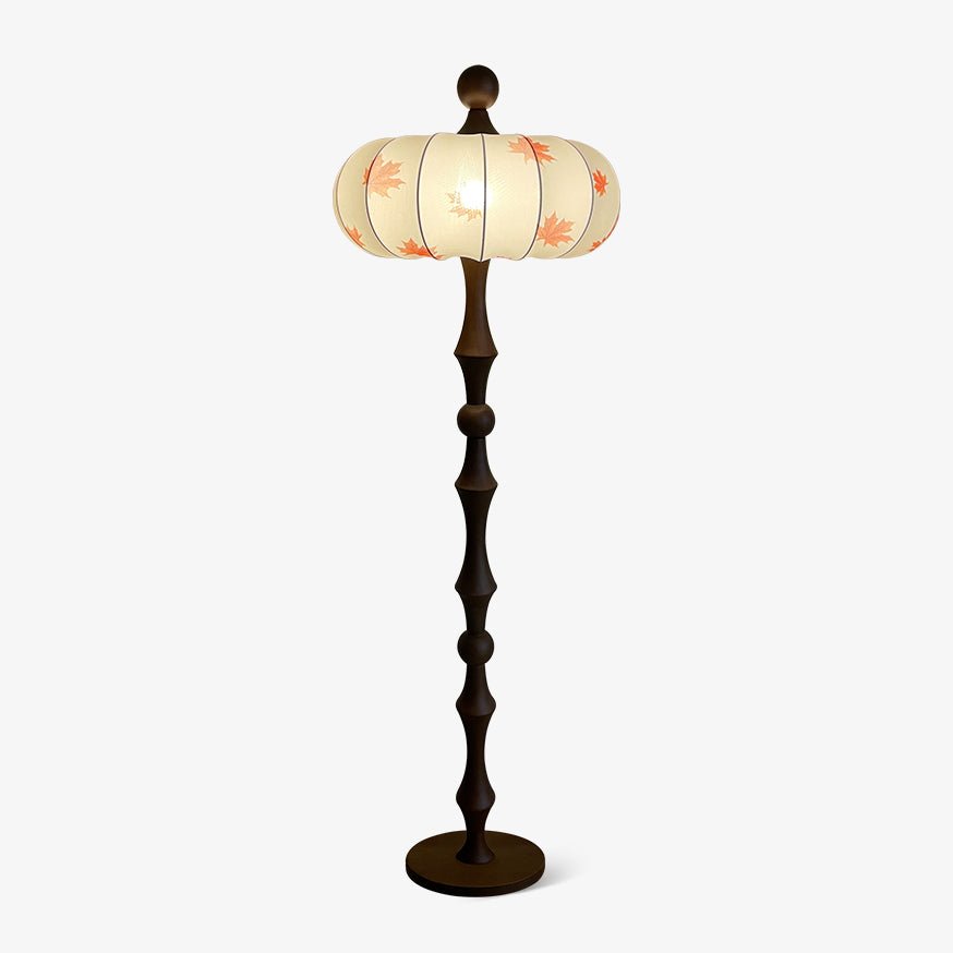 Whispen Stehleuchte aus Holz und Stoff im Vintage-Stil