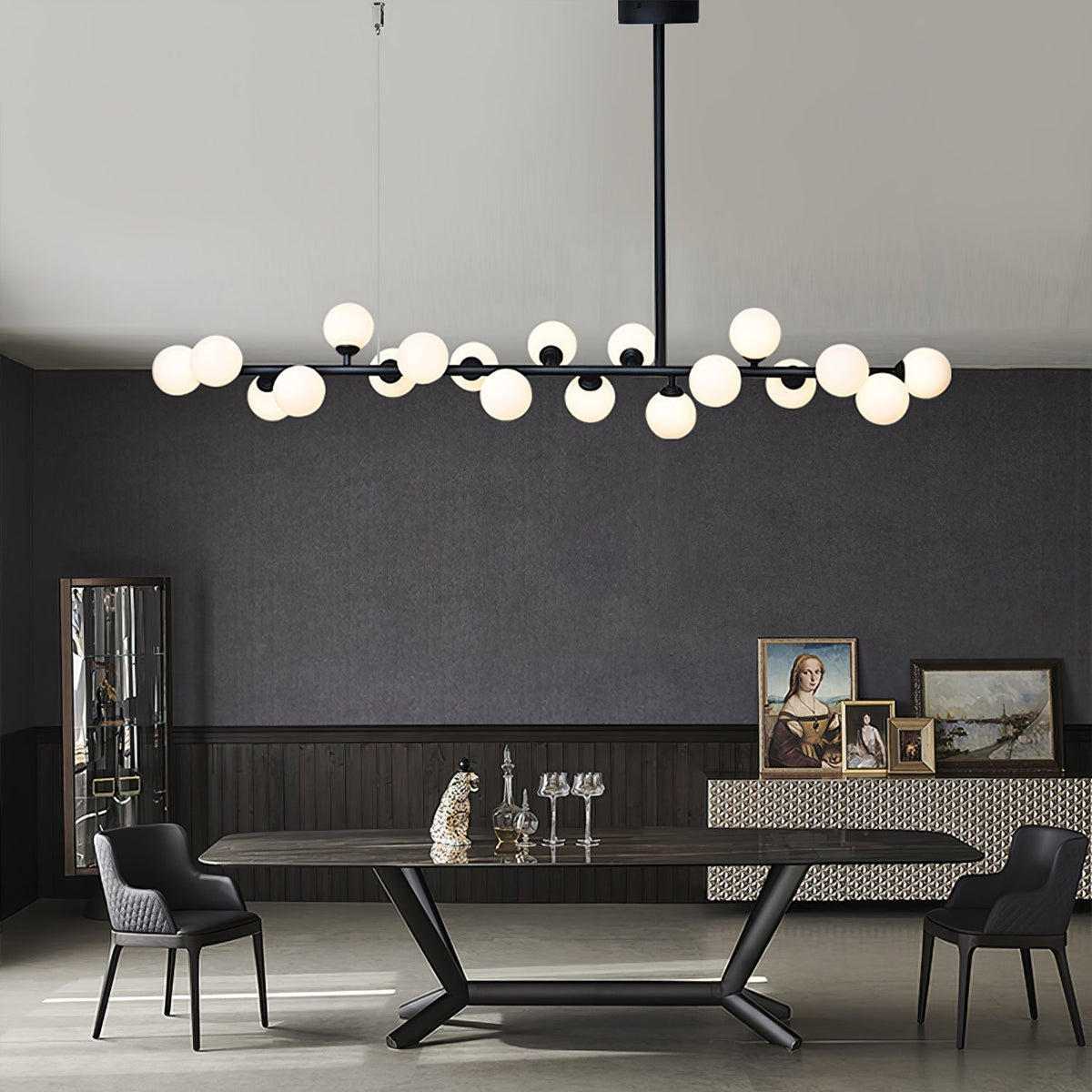 Lumiray Pendelleuchte Schwarz Linear Kugel