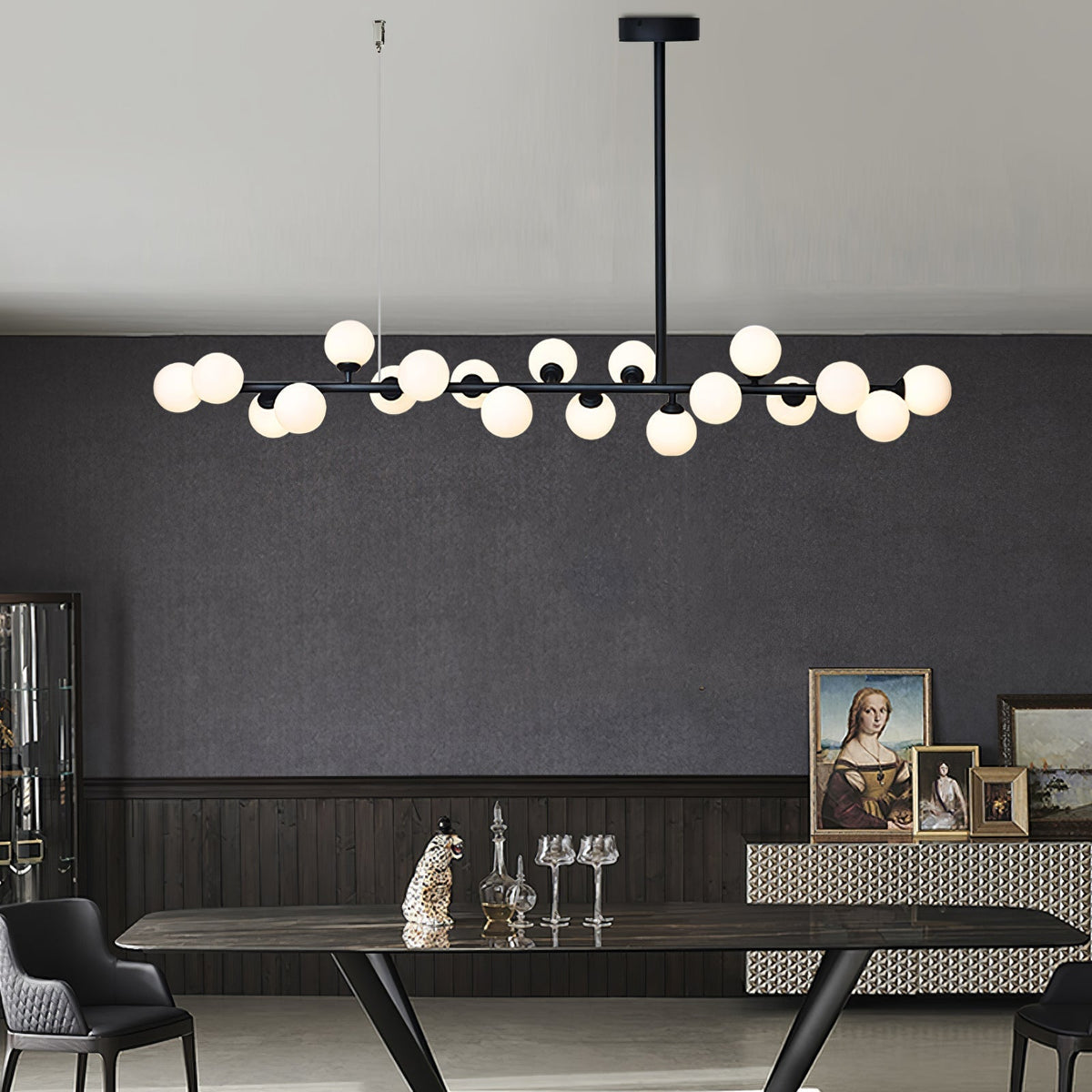 Lumiray Pendelleuchte Schwarz Linear Kugel
