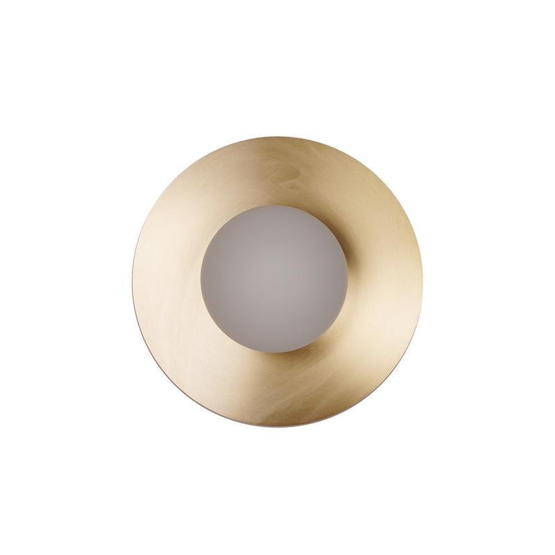 Elem zeitgenössische minimalistische runde Kunst-Wandleuchte aus Messing und Glas