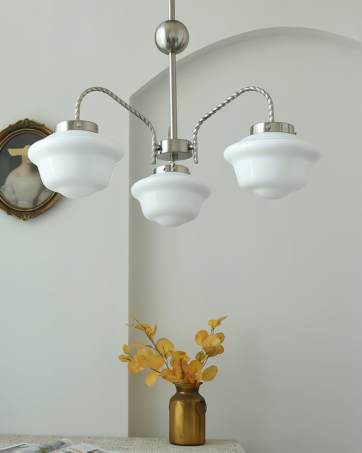 Curinel Vintage Chrom-Glas Kronleuchter