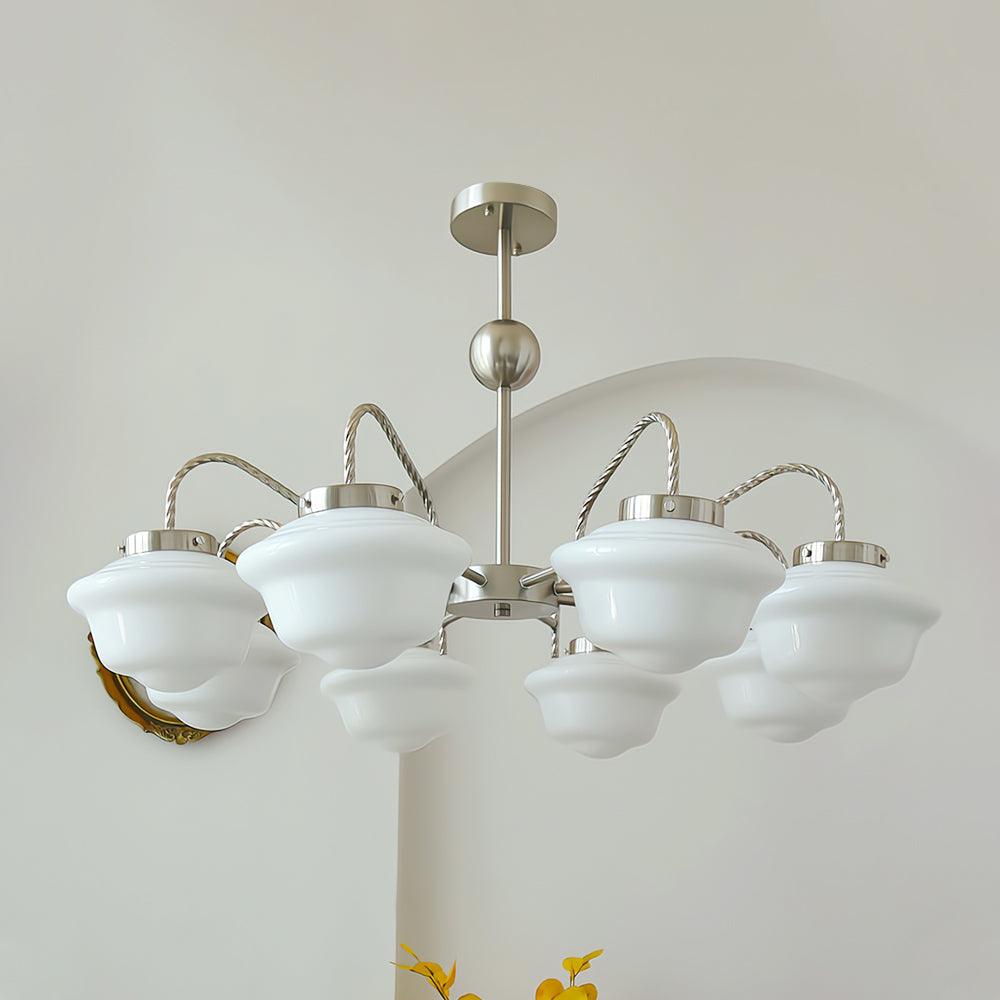 Curinel Vintage Chrom-Glas Kronleuchter