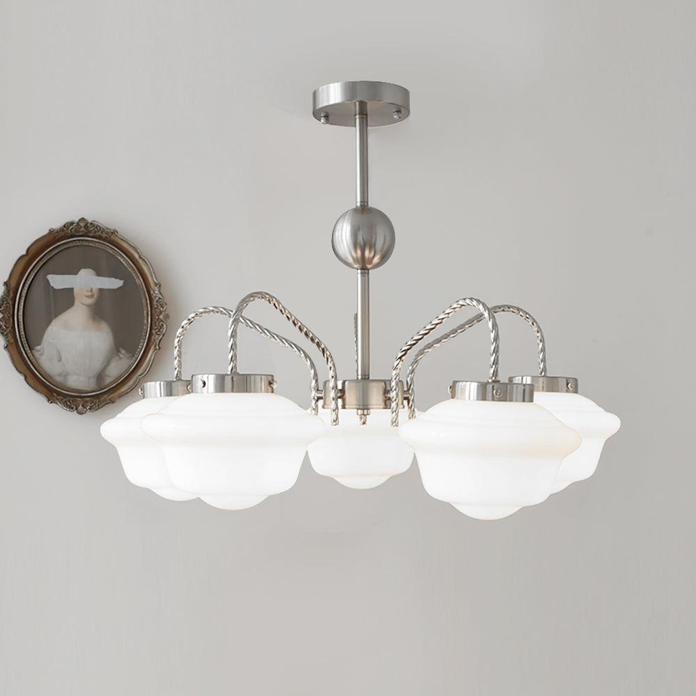 Curinel Vintage Chrom-Glas Kronleuchter