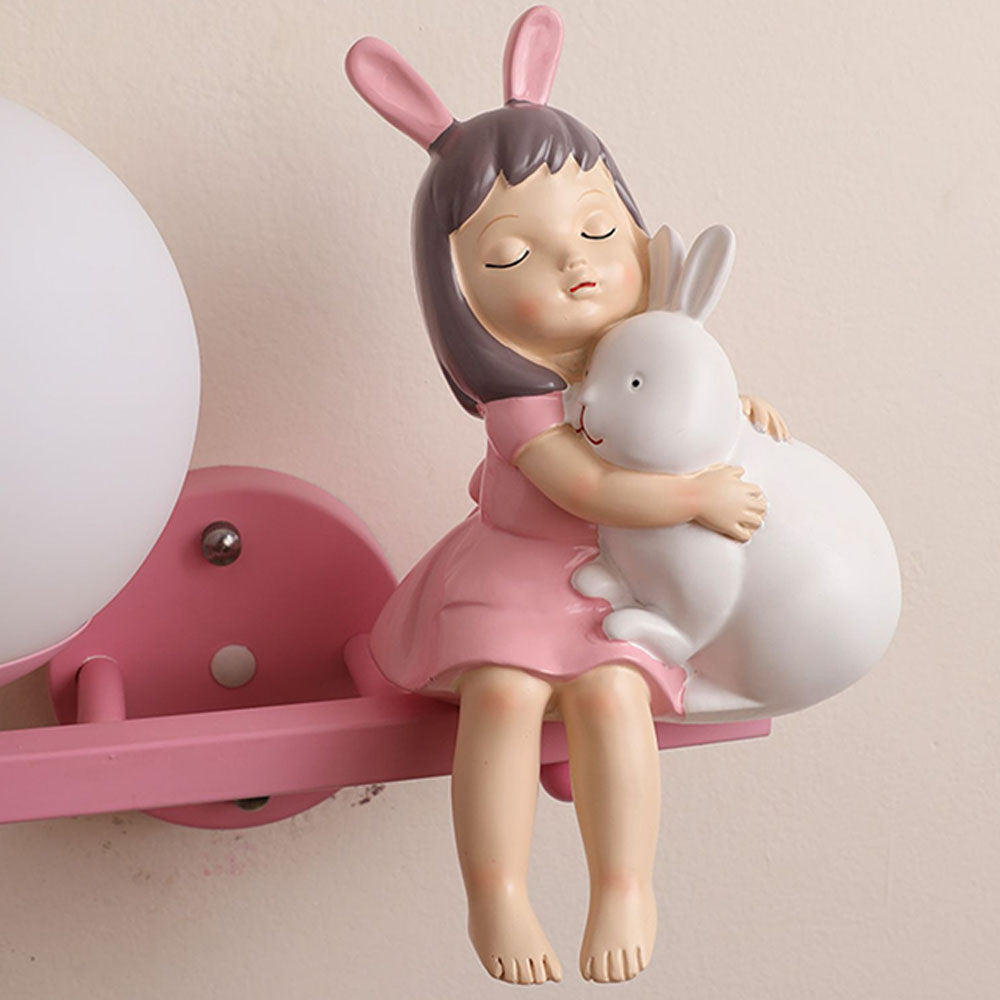Aria Nordisch Wandleuchte, Weiß/Rosa, Innen, Kinderzimmer