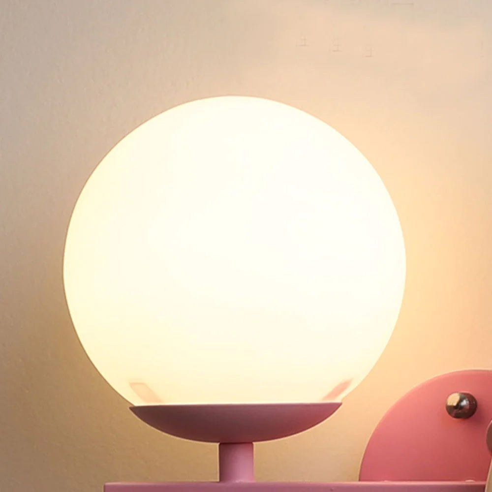 Aria Nordisch Wandleuchte, Weiß/Rosa, Innen, Kinderzimmer