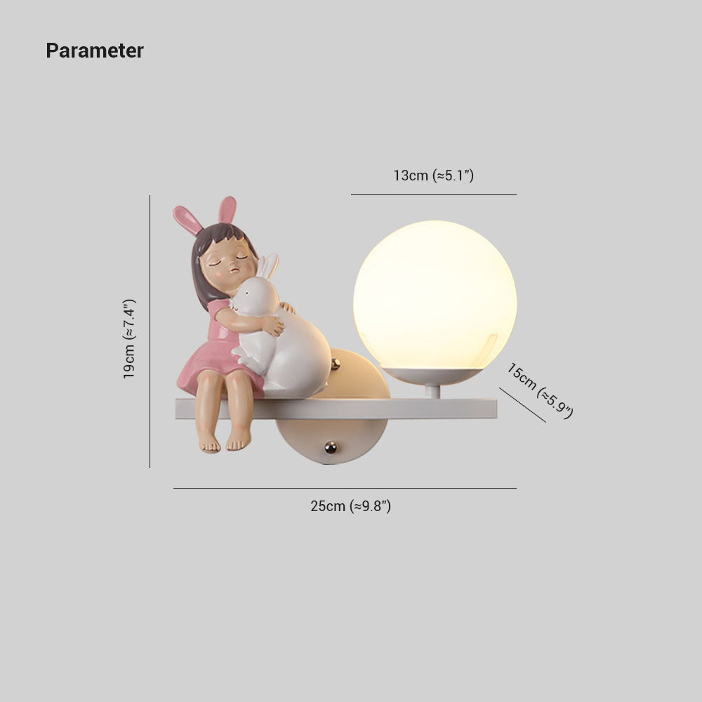 Aria Nordisch Wandleuchte, Weiß/Rosa, Innen, Kinderzimmer