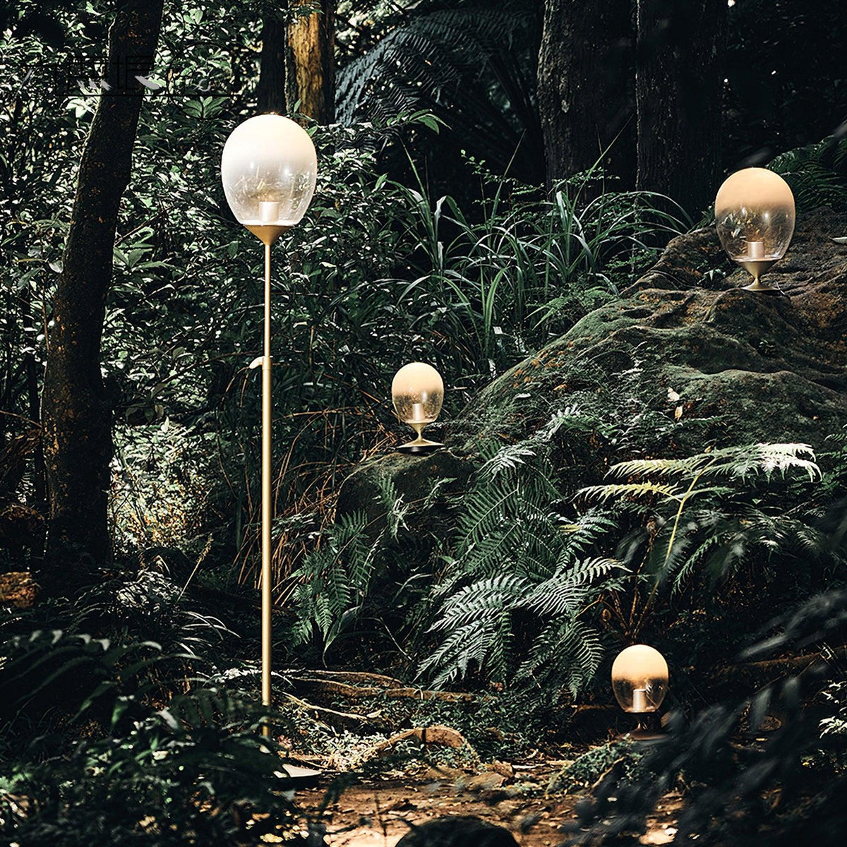 Unex Gold-Glas-Kunst-Tischleuchte