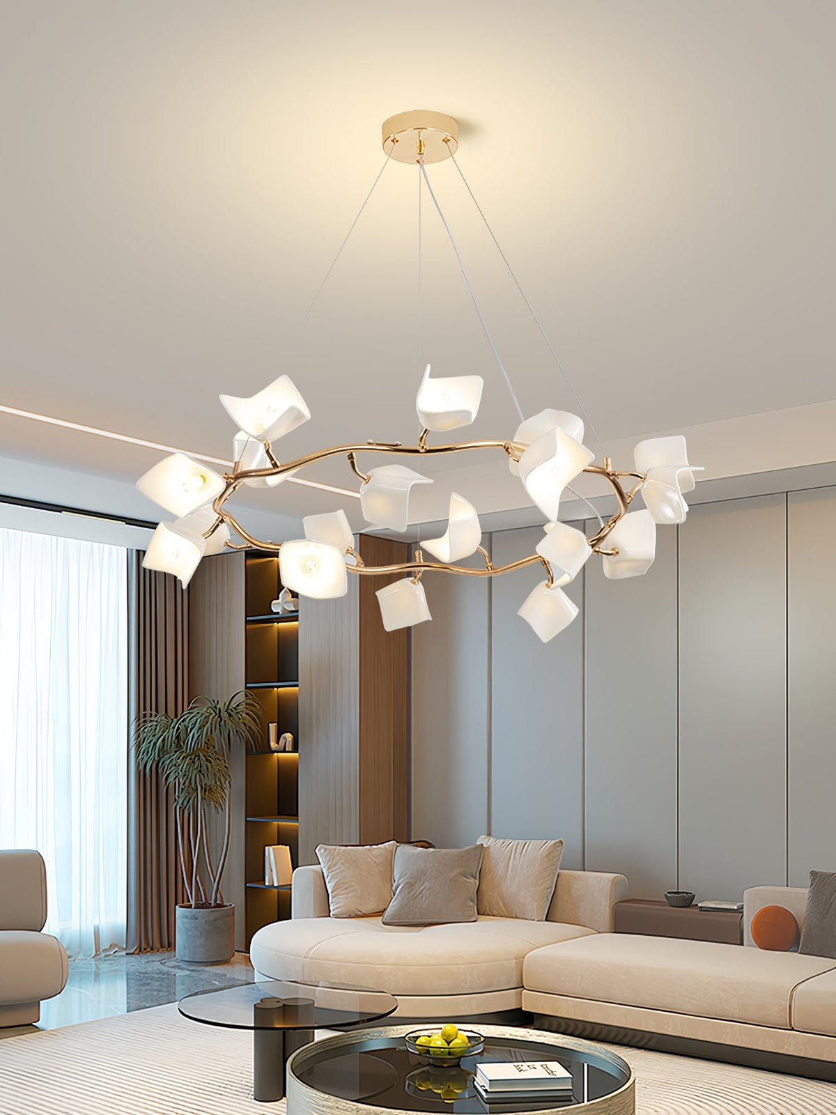 Arthearae Kronleuchter im postmodernen Luxus-Design aus Keramik Flora