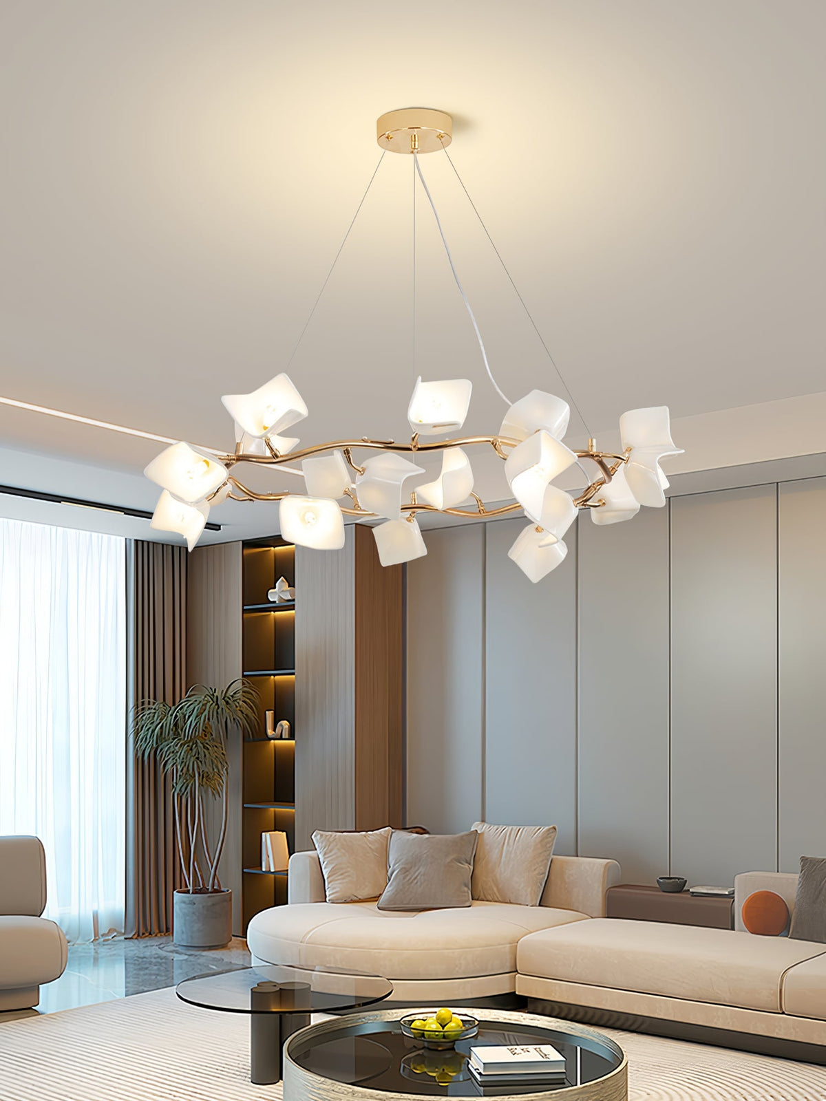 Arthearae Kronleuchter im postmodernen Luxus-Design aus Keramik Flora