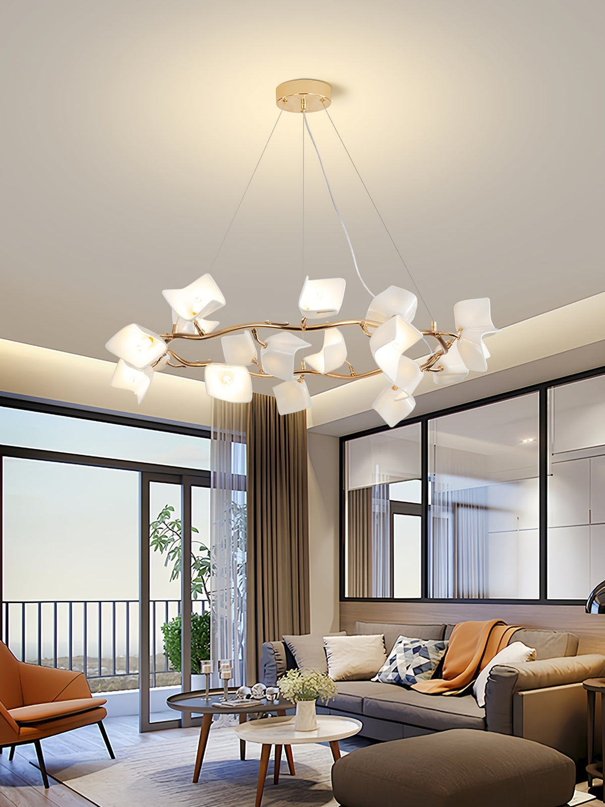 Arthearae Kronleuchter im postmodernen Luxus-Design aus Keramik Flora