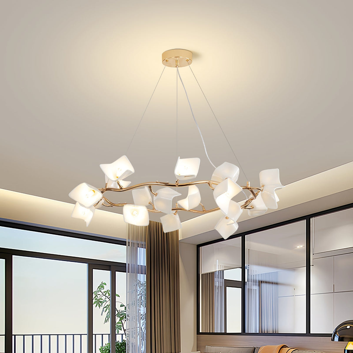 Arthearae Kronleuchter im postmodernen Luxus-Design aus Keramik Flora