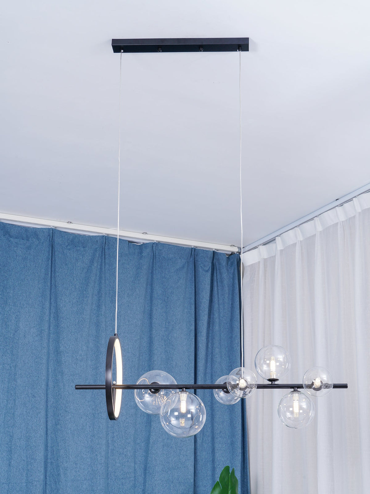 Edvane Kronleuchter Glas Kugel Nordisch Schwarz LED
