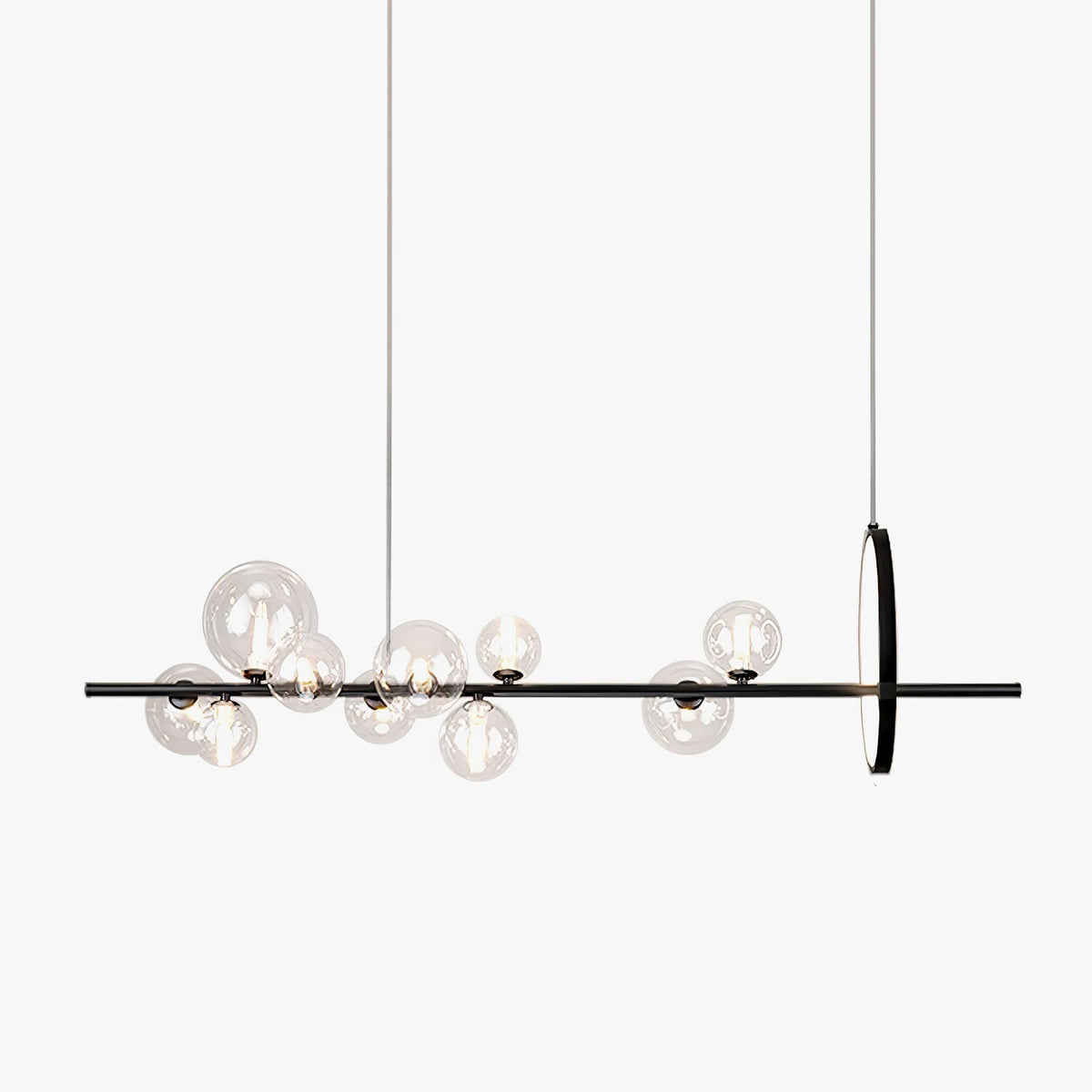 Edvane Kronleuchter Glas Kugel Nordisch Schwarz LED