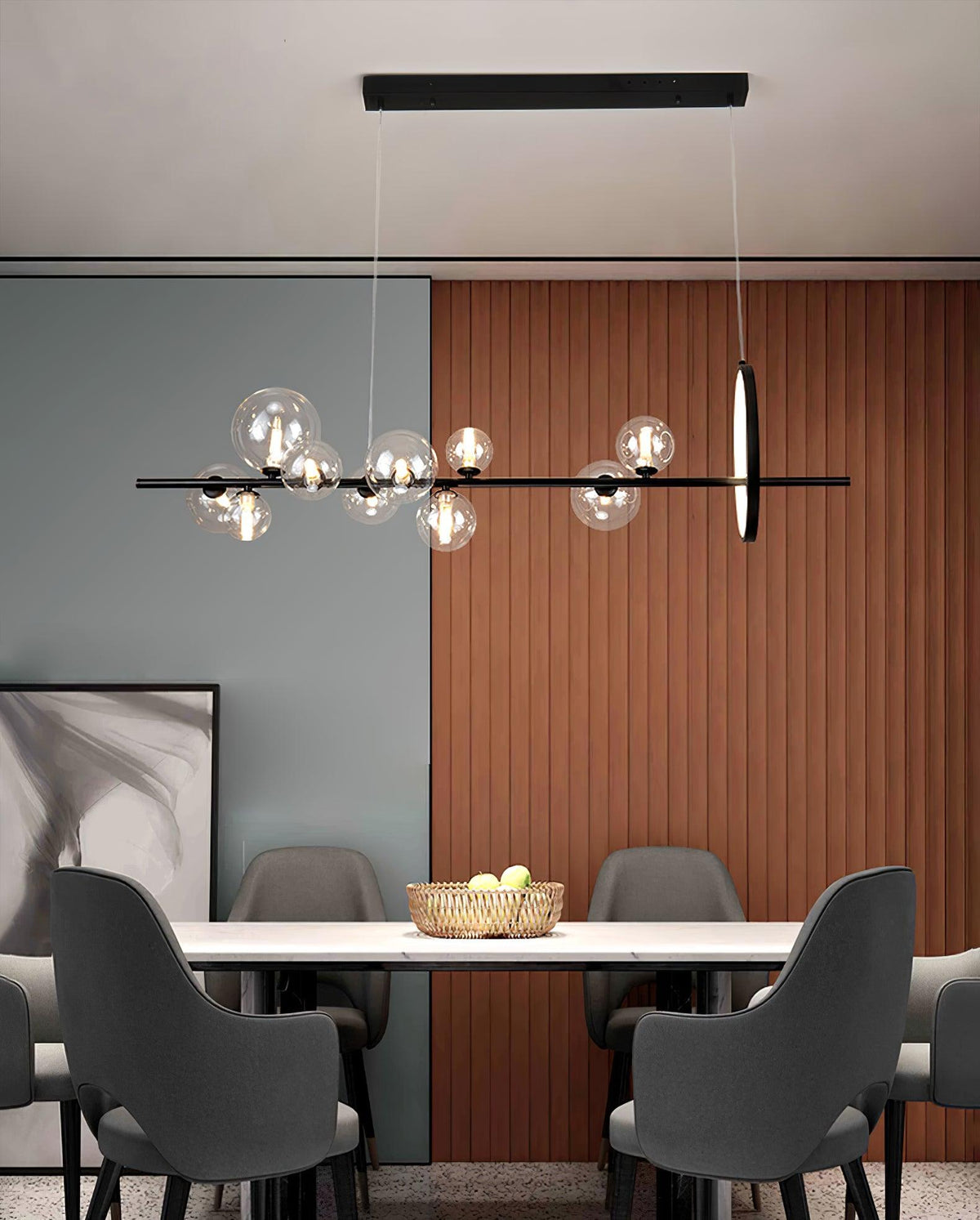 Edvane Kronleuchter Glas Kugel Nordisch Schwarz LED