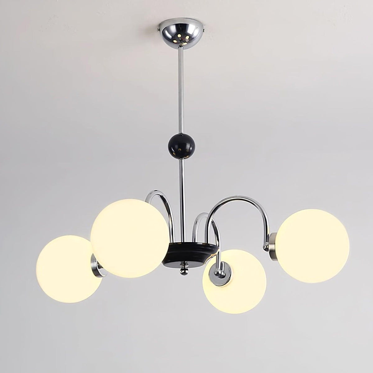 Kronleuchter gekrümmte Arme Kugelschirme moderner Retro-Stil Esszimmer