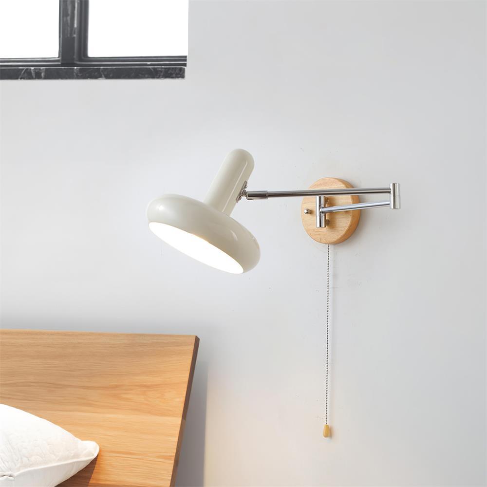 Wandleuchte Swivel Arm runder Lampenschirm mit Zugkette modern Retro