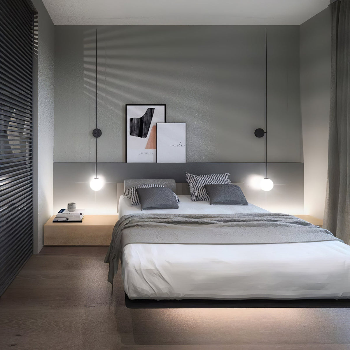 Veluelle zeitgenössische minimalistische mobile Pendelleuchte aus Glas Wandleuchte