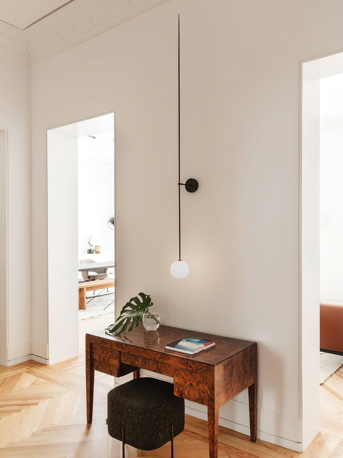 Veluelle zeitgenössische minimalistische mobile Pendelleuchte aus Glas Wandleuchte