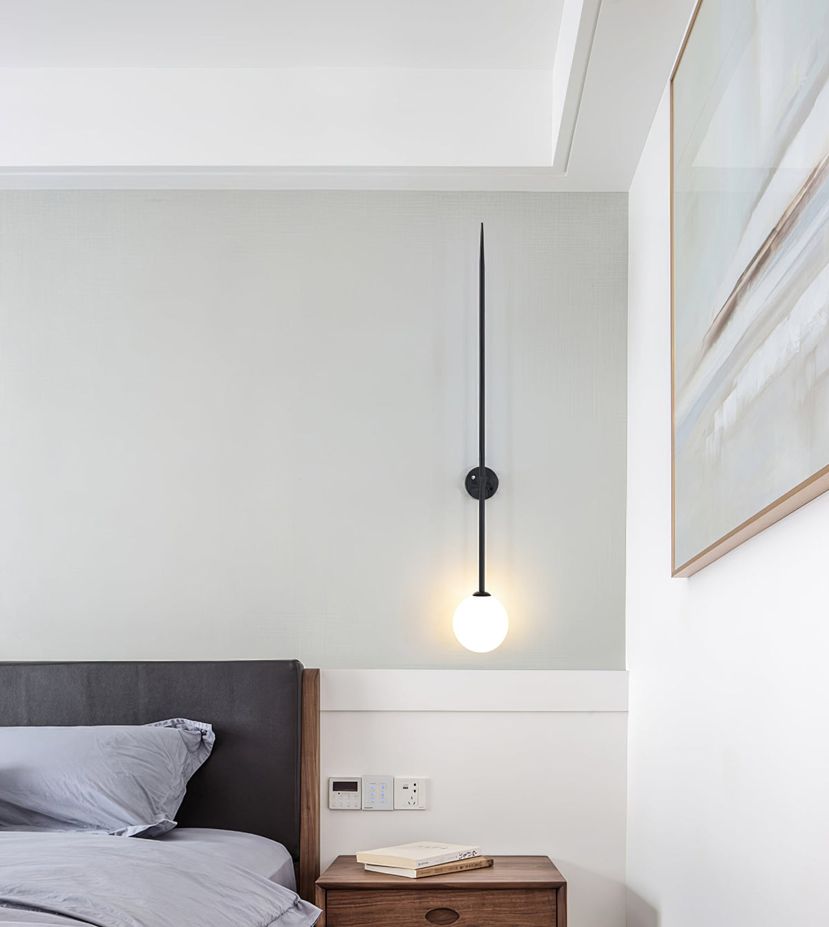 Veluelle zeitgenössische minimalistische mobile Pendelleuchte aus Glas Wandleuchte
