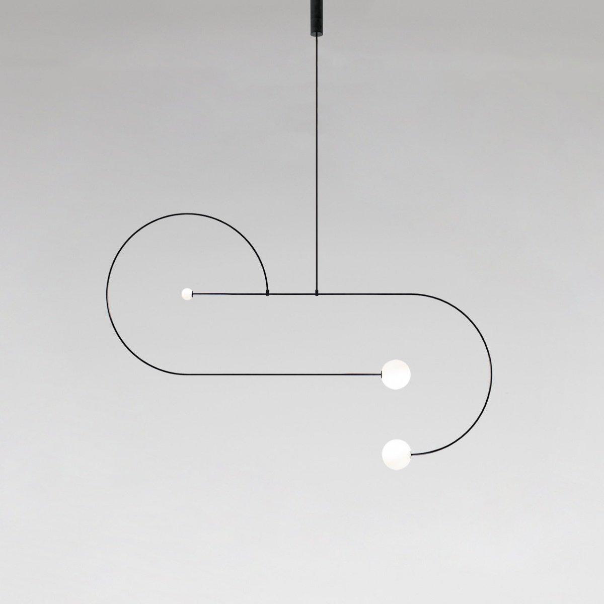 Viraiseon Kronleuchter Mobile Schwarz Minimalistisch