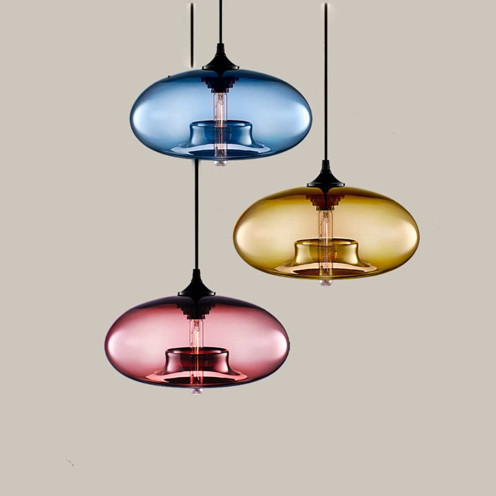 Aria Modern Mehrfarbig LED Pendelleuchte Glas Ess/Wohnzimmer