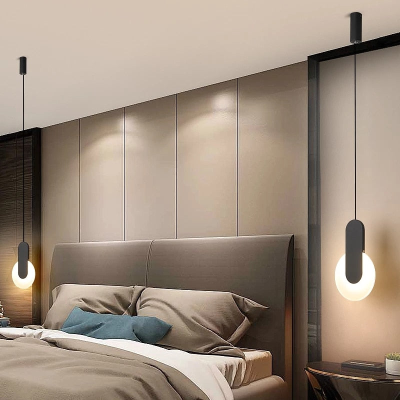 Arisha Minimalistisch Pendelleuchte Ring Schwarz/Weiß Wohnzimmer