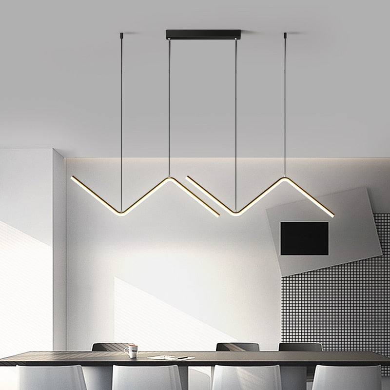 Arisha Modern LED Pendelleuchte Dimmbar Linear Gold/Schwarz Esszimmer