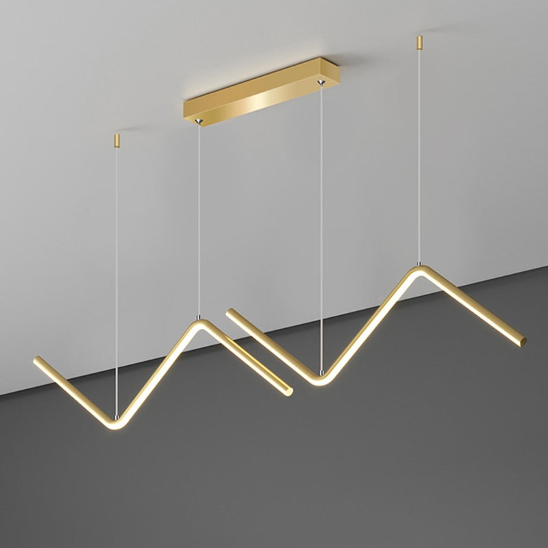 Arisha Modern LED Pendelleuchte Dimmbar Linear Gold/Schwarz Esszimmer