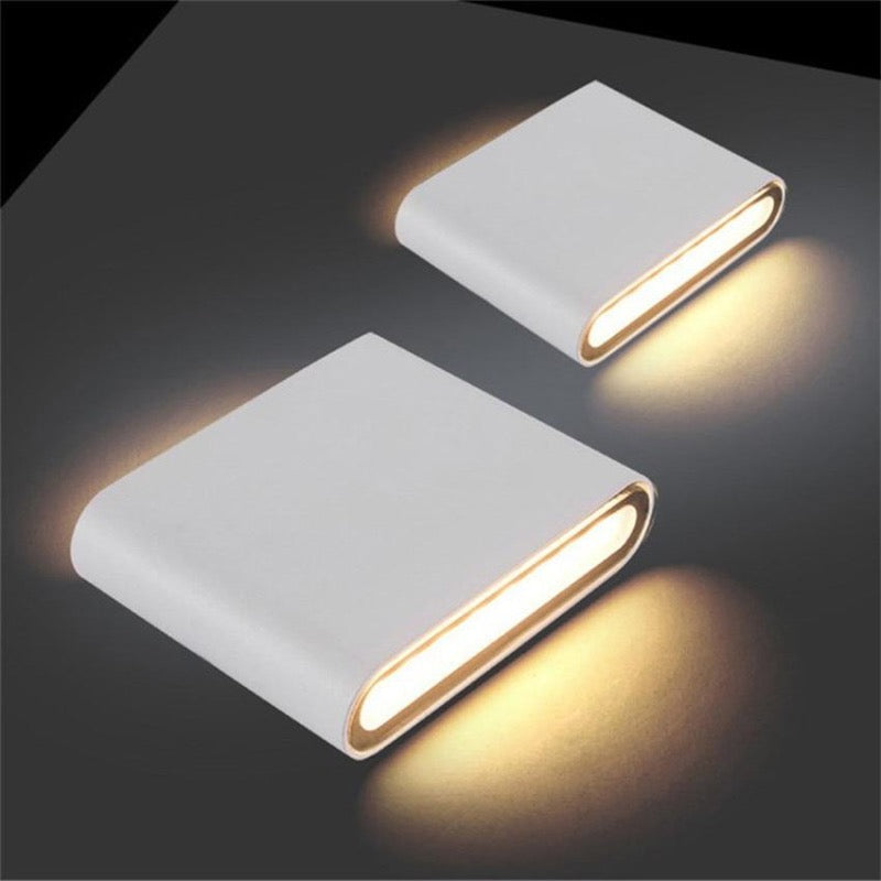 Ray Modern Wasserdichte LED Wandleuchte Rechteckig Innen/Außen Weiß/Schwarz Metall
