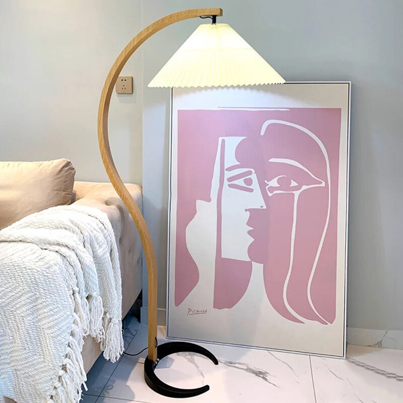 Muto Einzigartige LED Stehlampe Holz Metall Wohnzimmer